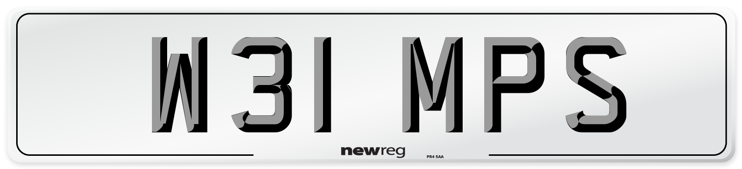 W31 MPS Number Plate from New Reg